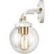 Boudreaux Vanity Light Wall Light in Matte White with Satin Brass