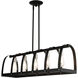 Stoneridge 5 Light 36 inch Textured Black Linear Chandelier Ceiling Light
