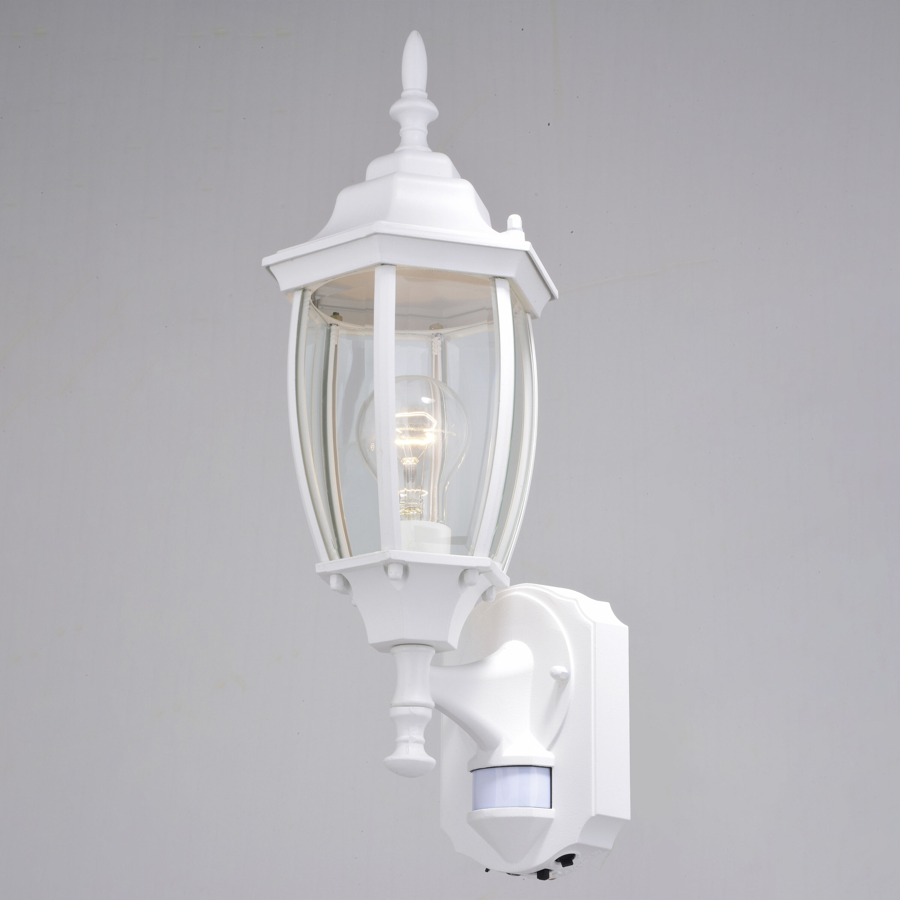 Rogers Park Textured White Outdoor Motion Sensor