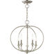 Milania 5 Light 16 inch Brushed Nickel Convertible Mini Chandelier/Ceiling Mount Ceiling Light