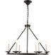 Maine 6 Light 26 inch Black Chandelier Ceiling Light