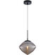 Maruna 1 Light 10.25 inch Matte Black and Smoked Pendant Ceiling Light