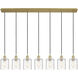 Ballston Cobbleskill 7 Light 48.5 inch Satin Gold Linear Pendant Ceiling Light