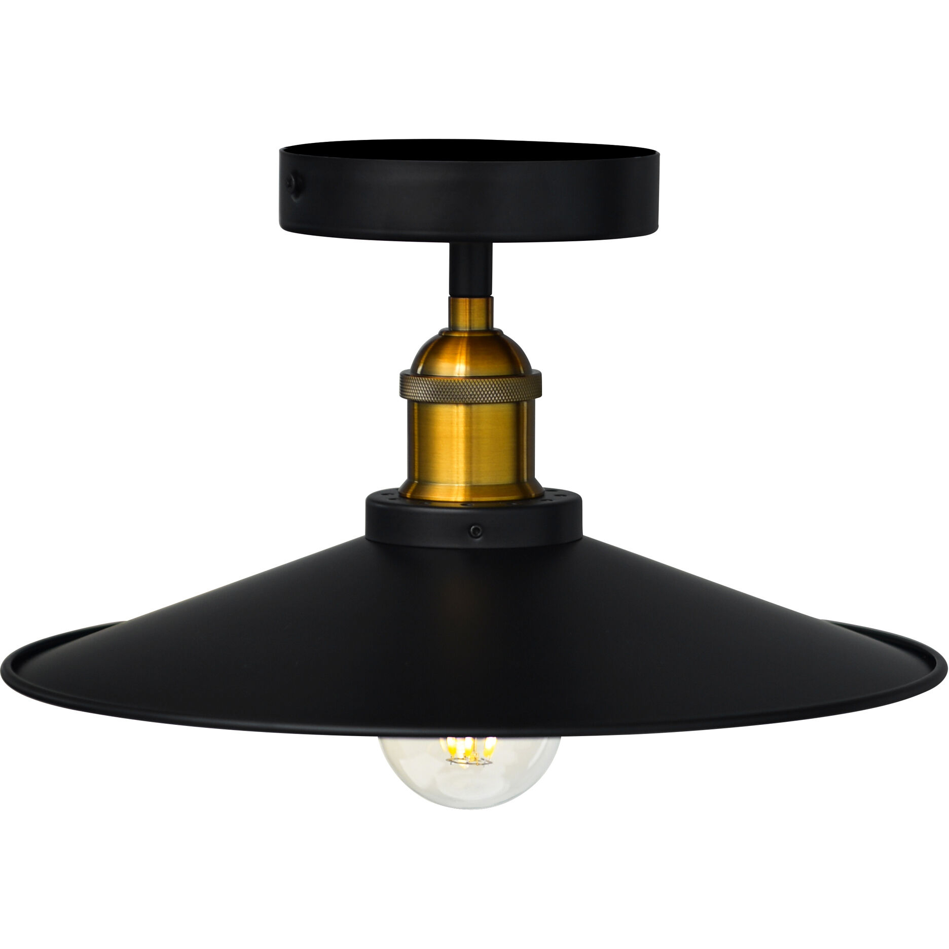 Brave 1 Light 13 inch Black Flush Mount Ceiling Light