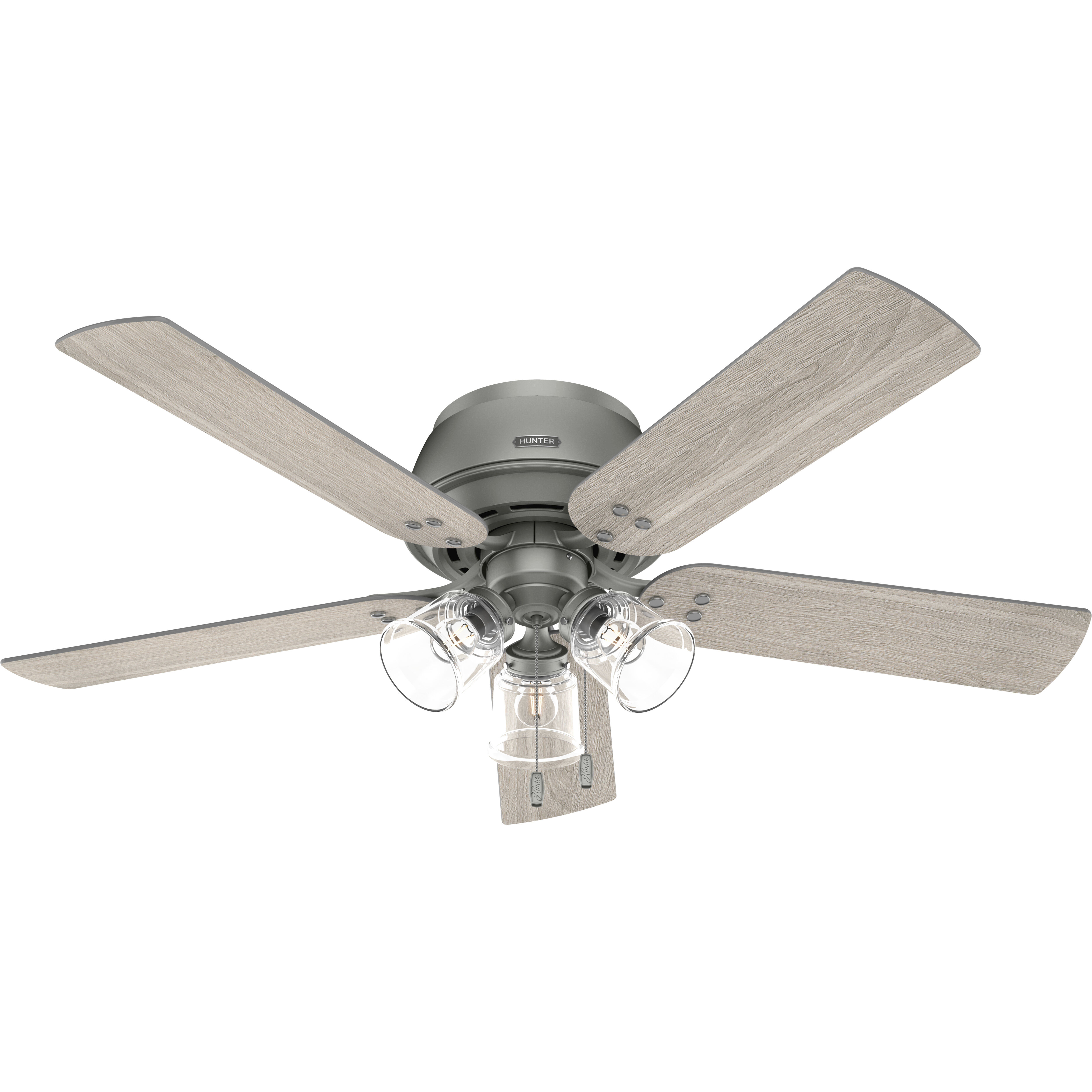 Shady Grove 52 inch Matte Silver with Light Gray Oak/Warm Grey Oak Blades Ceiling Fan