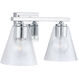 Layla 2 Light 15 inch Chrome Vanity Light Wall Light