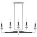 Davidson 5 Light 37 inch Black and Chrome Linear Chandelier Ceiling Light