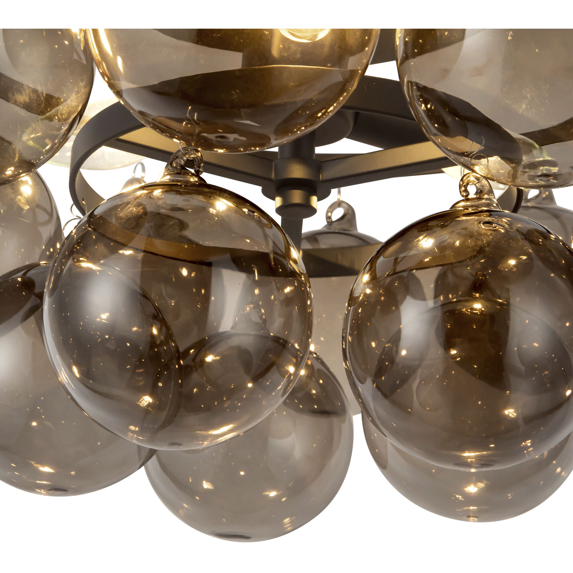 Alora Mood Faye 3 Light 17.75 inch Matte Black and Smoked Solid Glass Semi-Flush Mount Ceiling Light in Smoked Glass