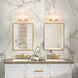 Lily 3 Light 18.38 inch Brushed Brass Bathroom Vanity Wall Light