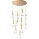 Rain Drop LED Novel Brass Chandelier Ceiling Light, Multi-Port