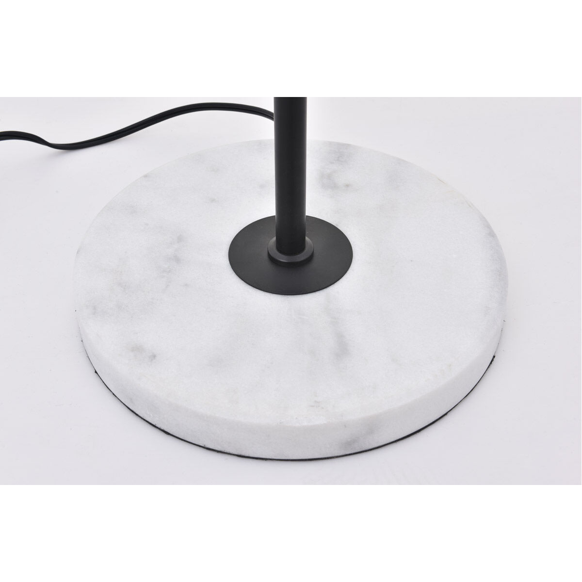 Exemplar 63 inch 40 watt Brushed Nickel and Black with White Marble Floor lamp Portable Light in Burnished Nickel