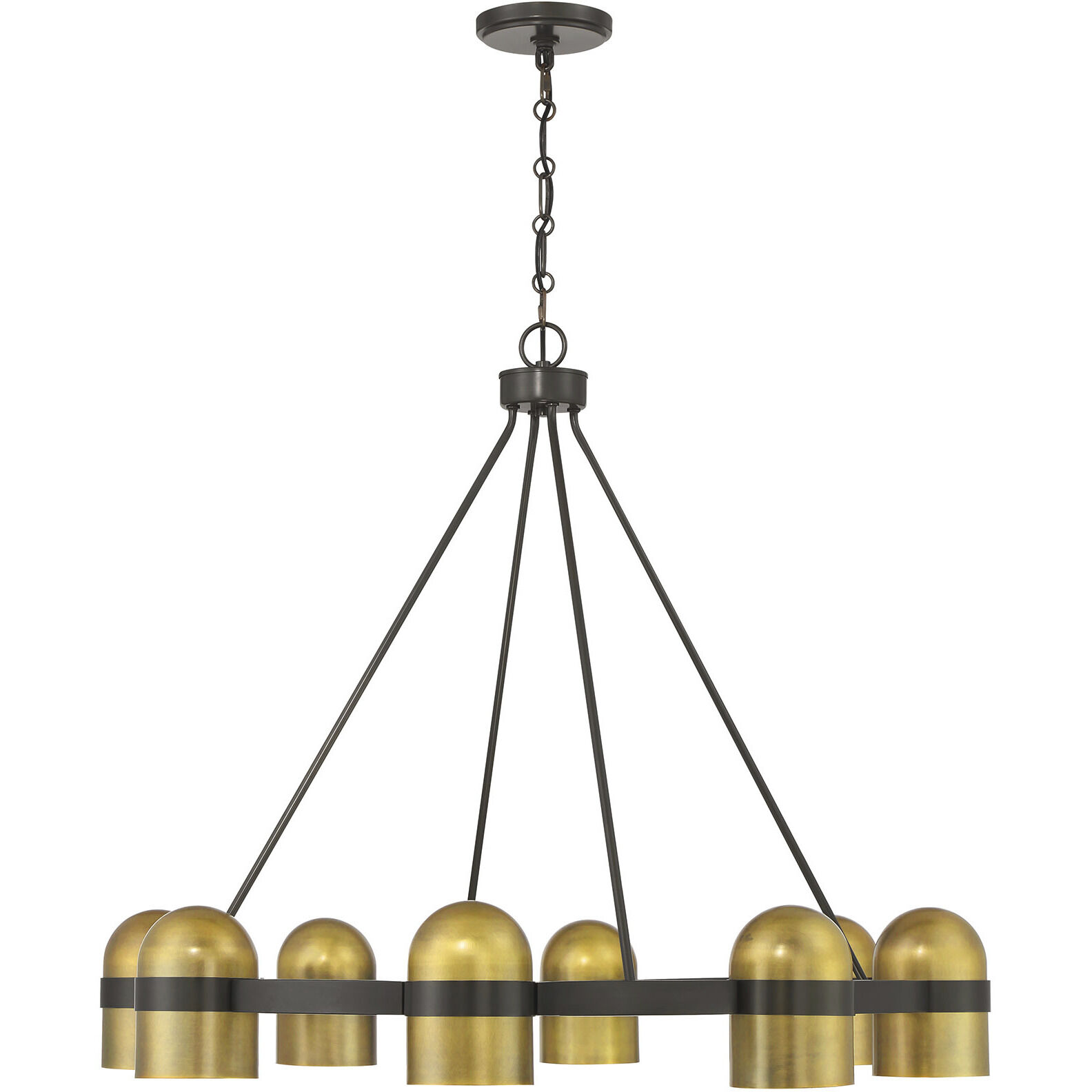 Andover 8 Light 35 inch Mediterranean Bronze and Riviera Brass Chandelier Ceiling Light
