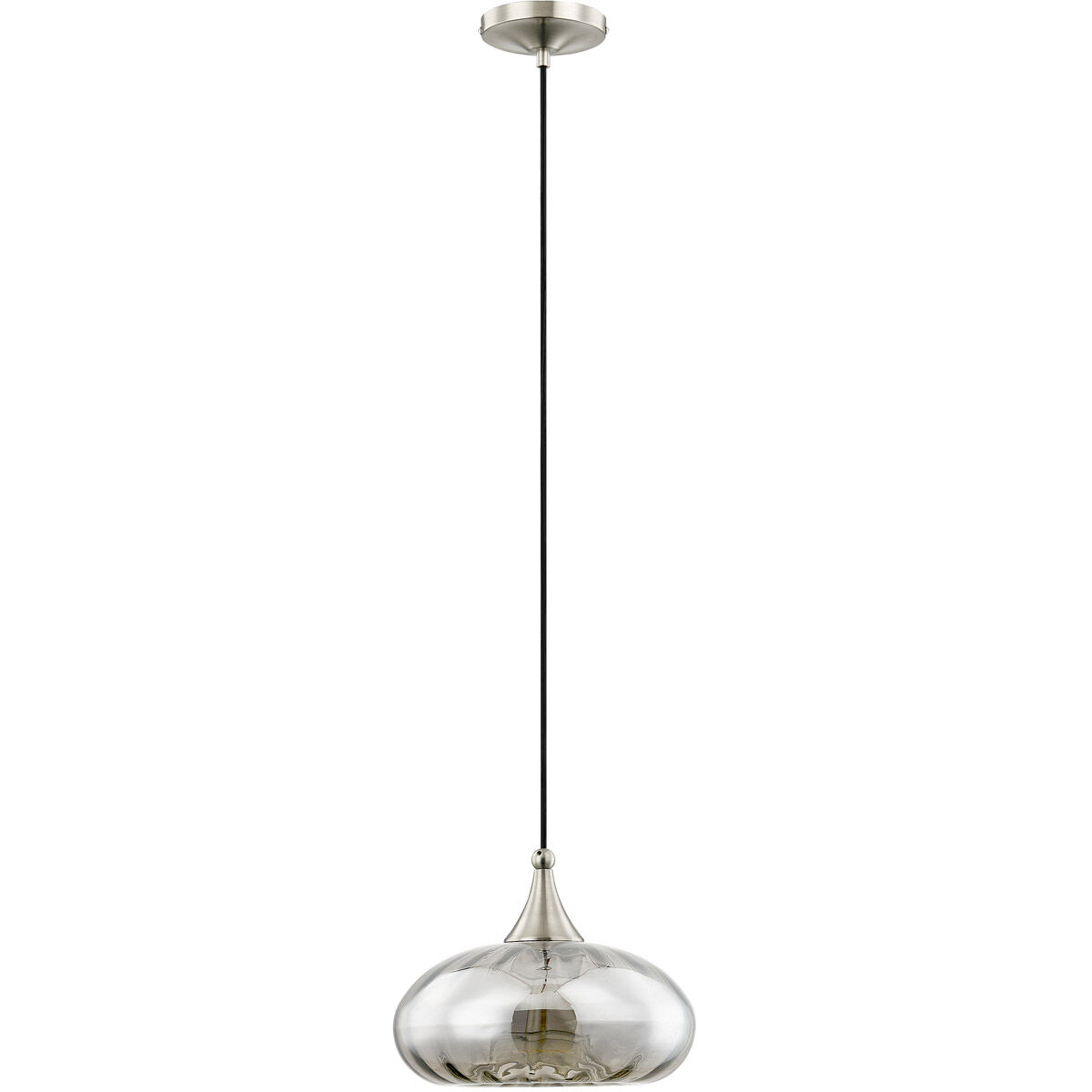 Art Glass 1 Light 10.5 inch Brushed Nickel Mini Pendant Ceiling Light