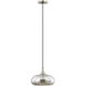 Art Glass 1 Light 10.5 inch Brushed Nickel Mini Pendant Ceiling Light