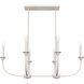 Southcrest 6 Light 36 inch Distressed White Linear Chandelier Ceiling Light