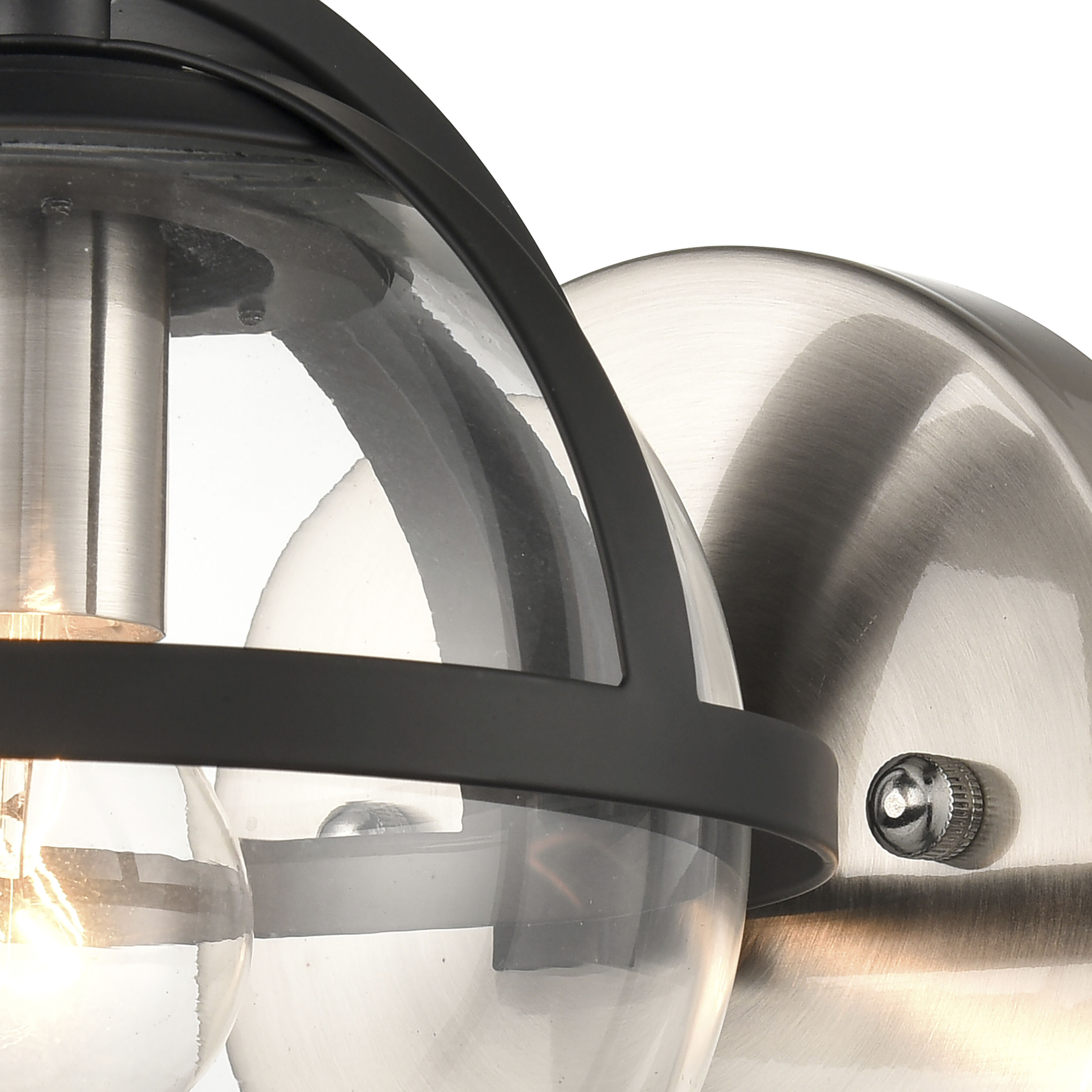 Davenay Vanity Light Wall Light in Satin Nickel with Matte Black