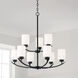 Dixon 9 Light 28 inch Matte Black Chandelier Ceiling Light
