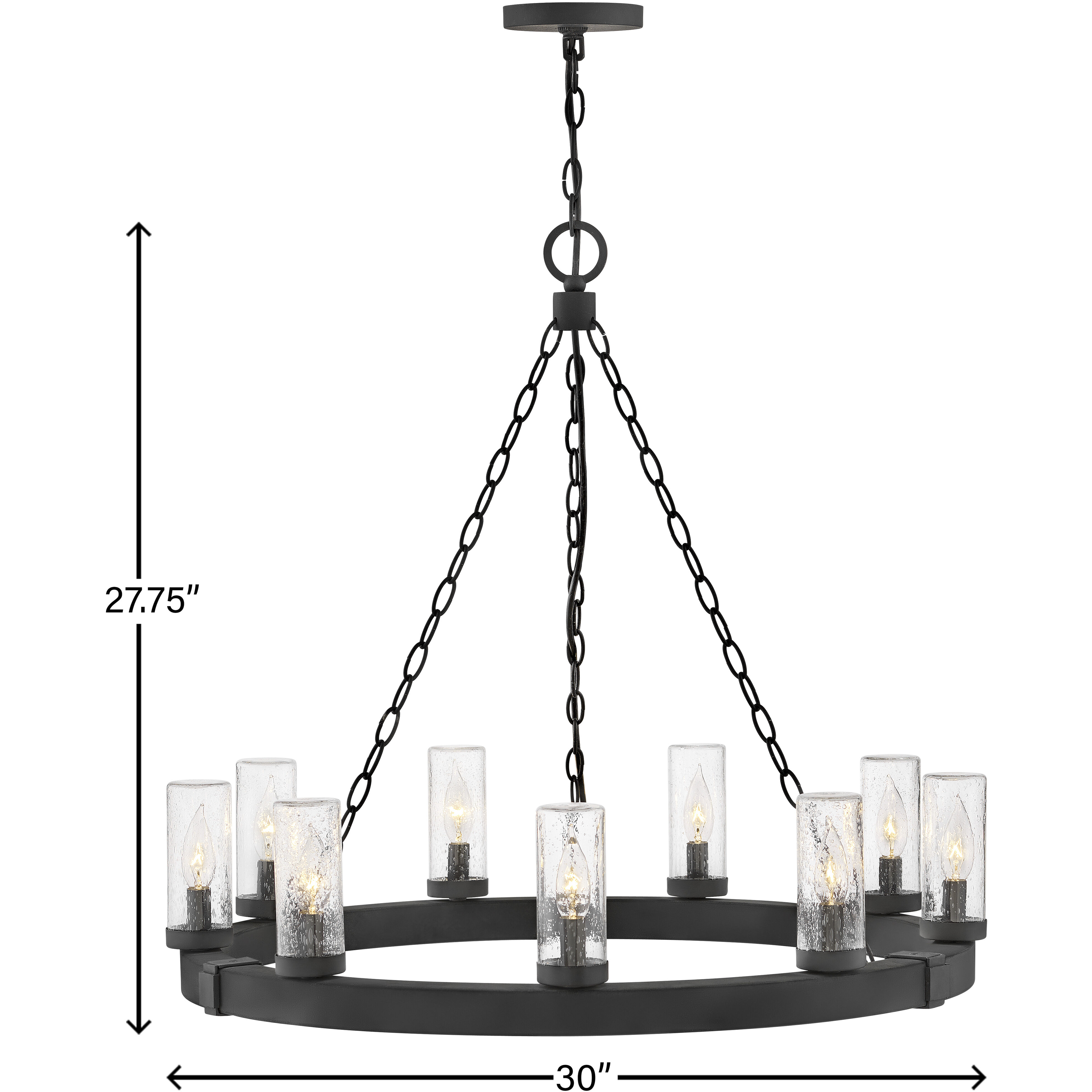 Open Air Sawyer LED 30 inch Black Outdoor Chandelier in 12V LED