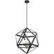 Polygon 6 Light 18.5 inch Satin Nickel and Graphite Pendant Ceiling Light