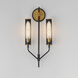 Regent Wall Sconce Wall Light in Black and Antique Brass