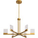 Gamma 6 Light 30 inch Brushed Brass Chandelier Ceiling Light