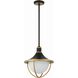 Atlas 3 Light 16.5 inch Matte Black and Textured Gold Outdoor Pendant