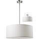 Albion 3 Light 24 inch Brushed Nickel Pendant Ceiling Light in White Linen Fabric