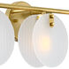 Sky Fall 3 Light 25 inch Brushed Gold Vanity Light Wall Light