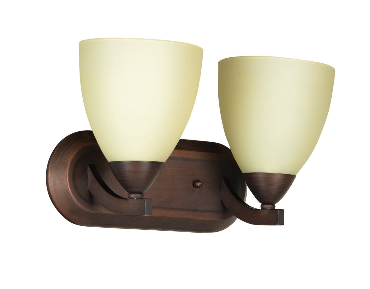 Almeda 2 Light 13.25 inch Old Bronze Vanity Light Wall Light in Creamy Frosted Glass