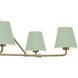 Xavier 6 Light 46 inch Vibrant Gold Linear Chandelier Ceiling Light in Vibrant Gold and Green