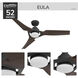 Eula 52 inch Matte Black with Chestnut Blades Outdoor Ceiling Fan