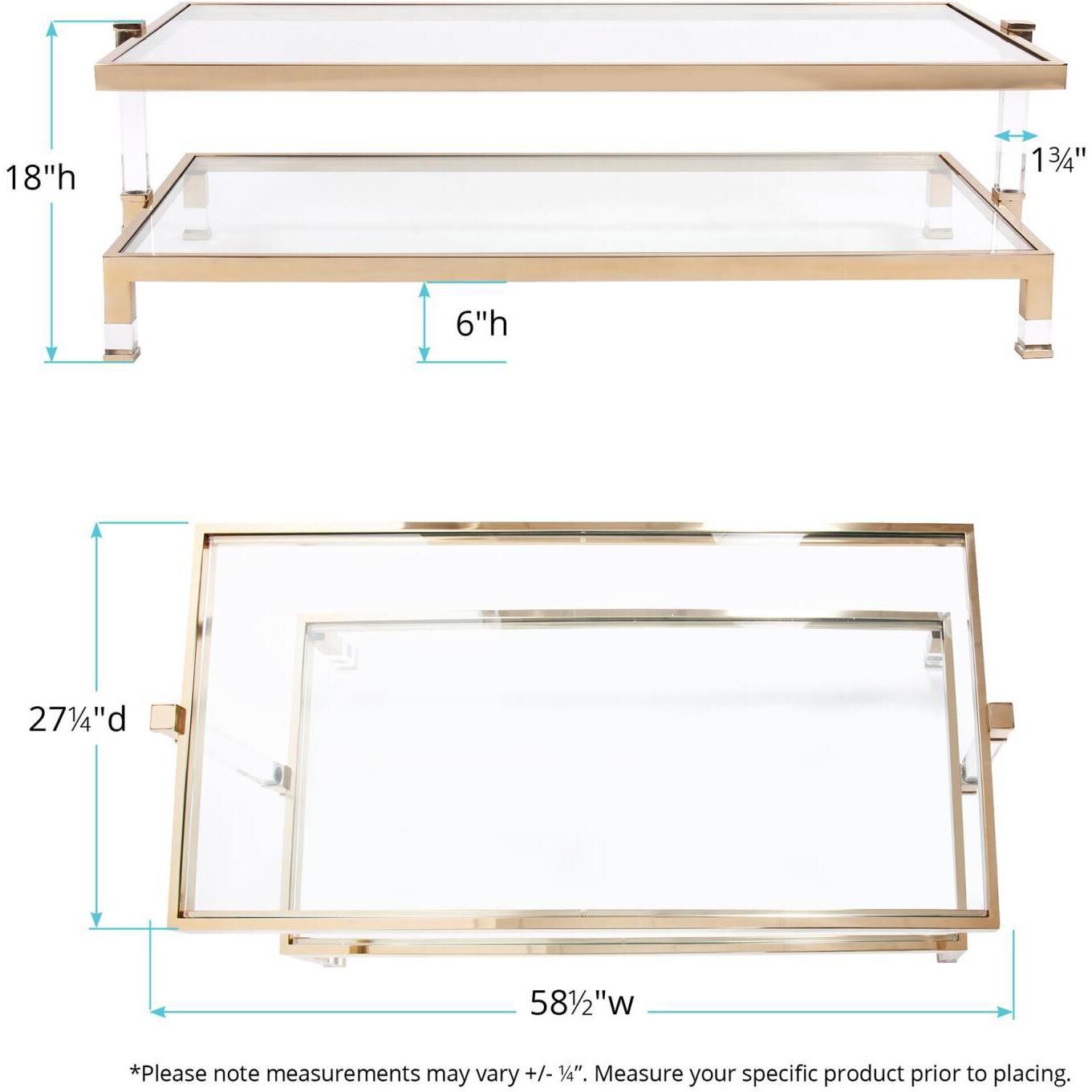 Goldwyn 58.5 X 18 inch Gold Coffee Table