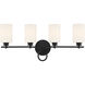 Woodbury 4 Light 28 inch Black Vanity Light Wall Light