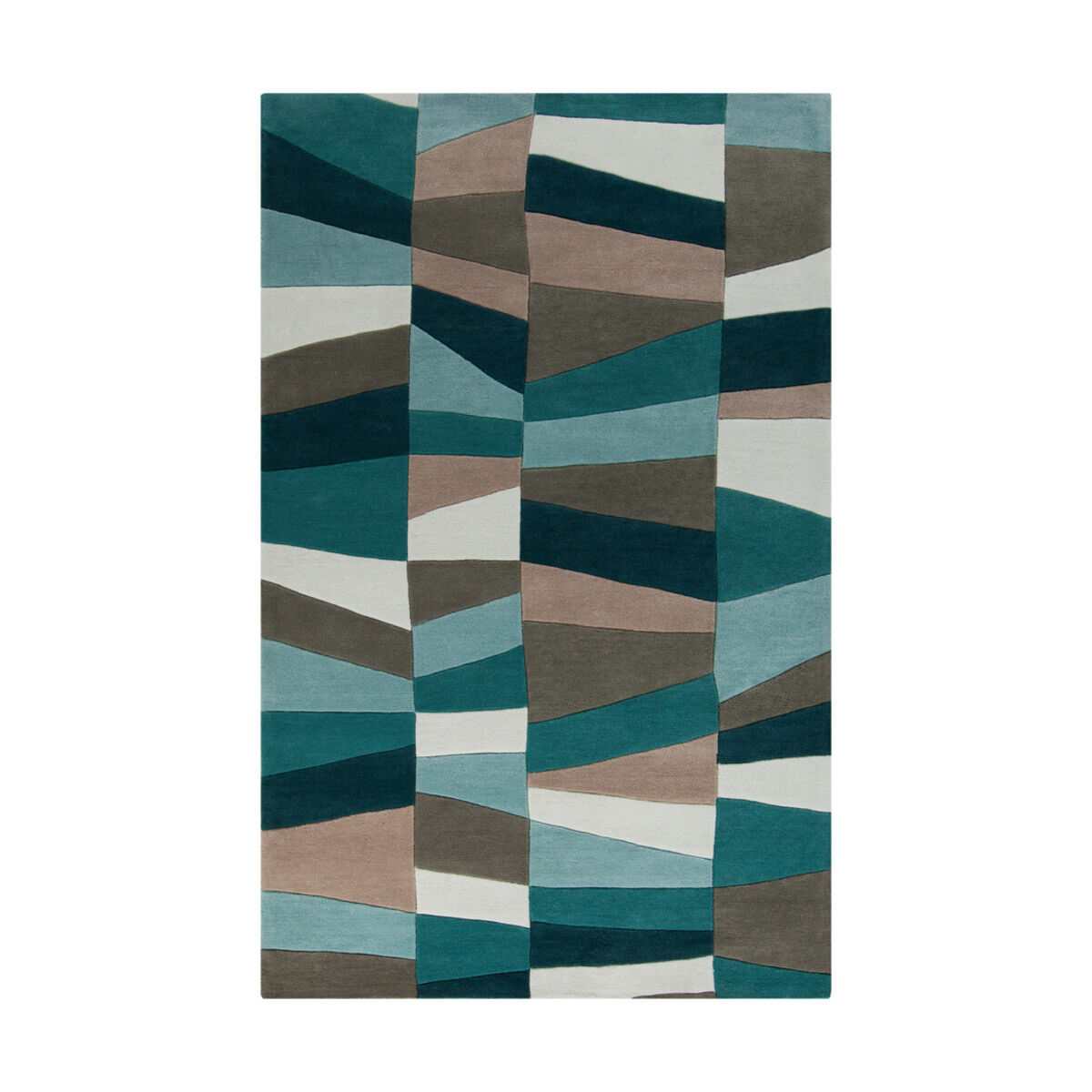 Cosmopolitan 96 X 60 inch Teal/Sage/Mint/Medium Gray Rugs, Polyester