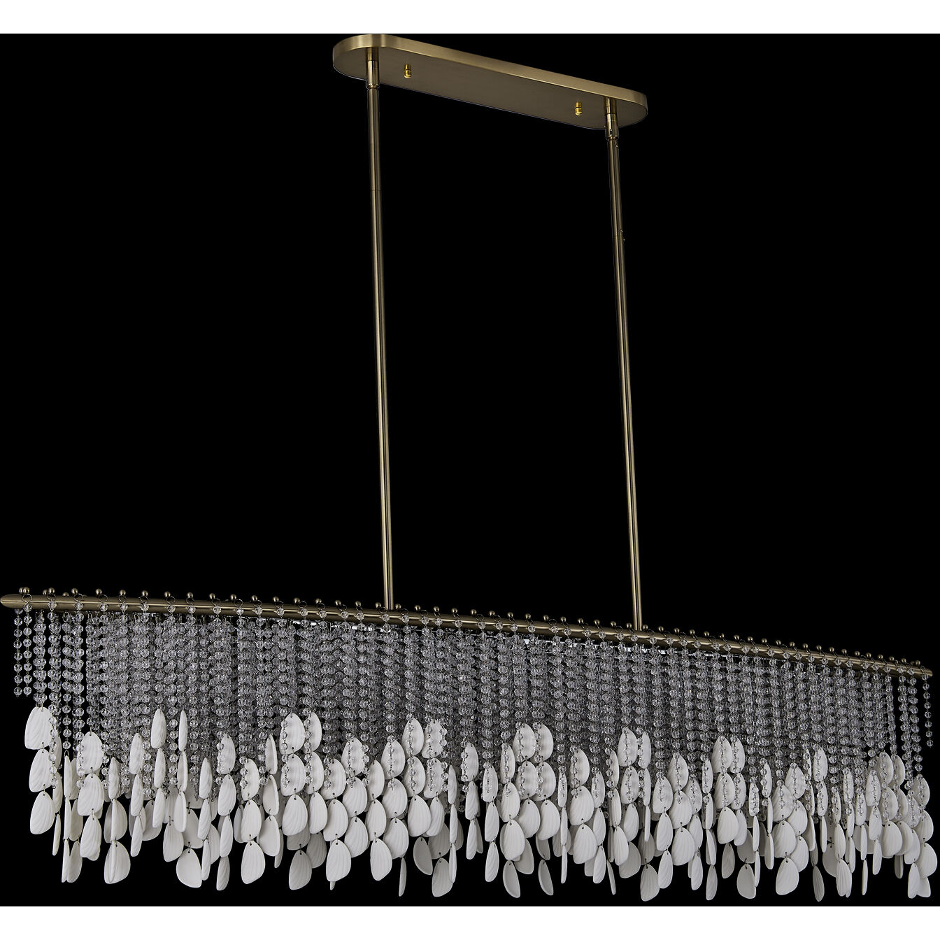 Farfalle 9 Light 9 inch Brushed Champagne Gold Linear Pendant Ceiling Light