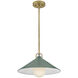 Milo LED 16 inch Lacquered Brass with Sage Green accents Pendant Ceiling Light