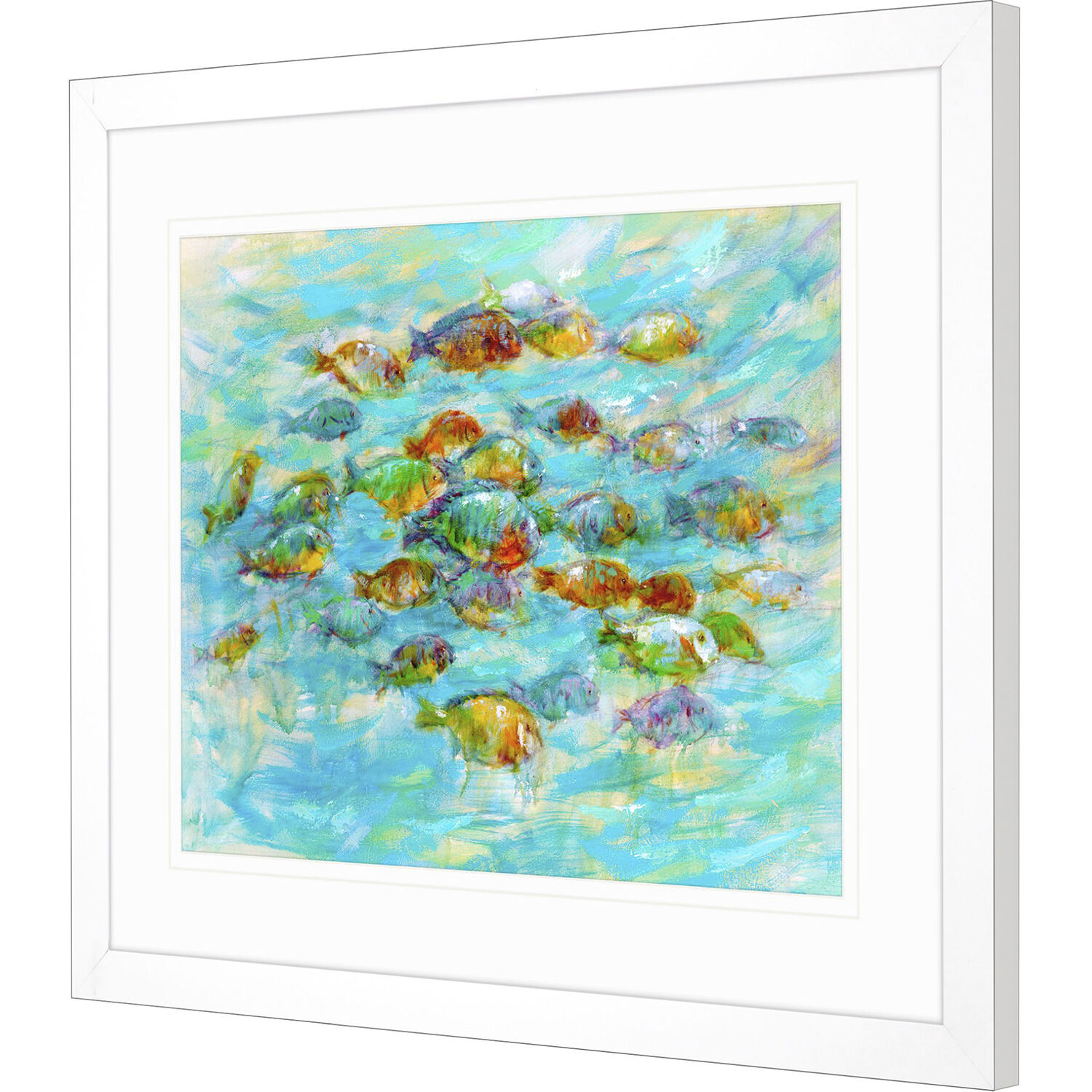 Animals Turquoise and Blue and Green and Red Framed Art, Propac