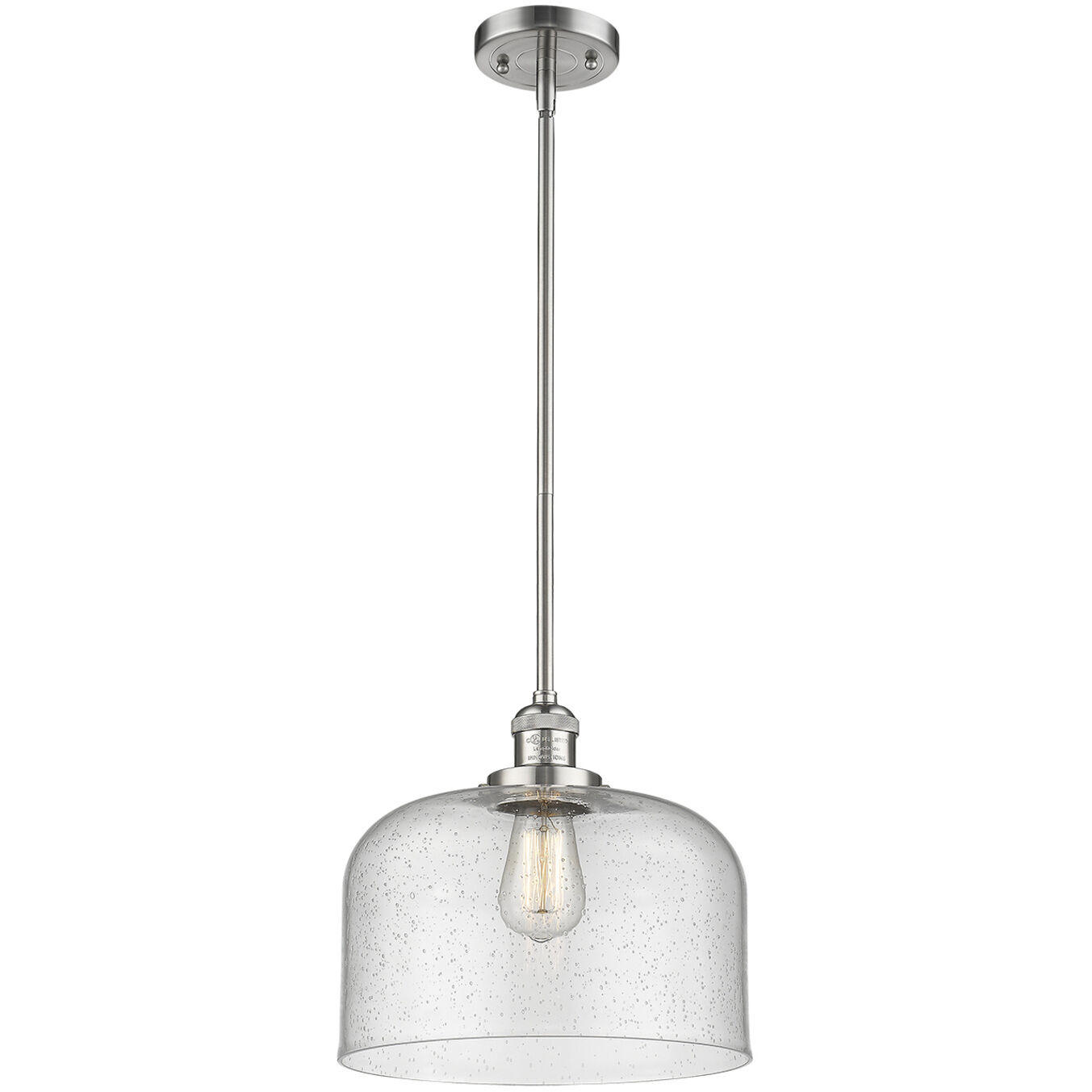 Franklin Restoration Bell 1 Light 12 inch Satin Gold Mini Pendant Ceiling Light in Incandescent, Seedy