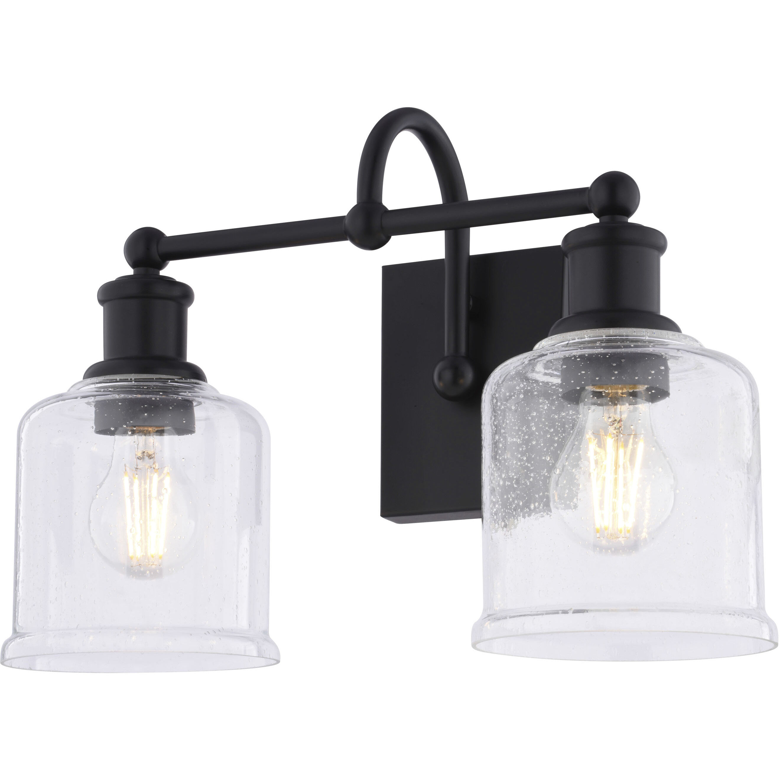 Northbrook 2 Light 16 inch Matte Black Bathroom Light Wall Light