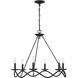 Transitional 6 Light 28 inch Matte Black Chandelier Ceiling Light