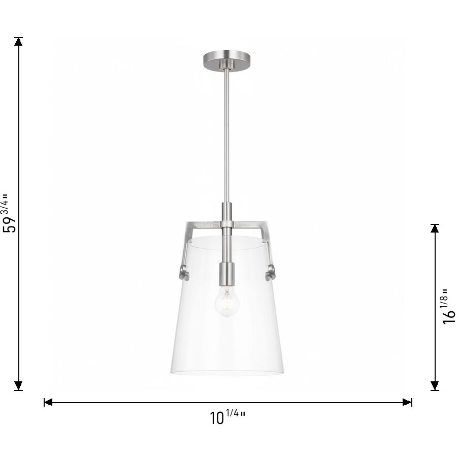 Drew & Jonathan Crofton 1 Light 10.25 inch Midnight Black Pendant Ceiling Light, Medium