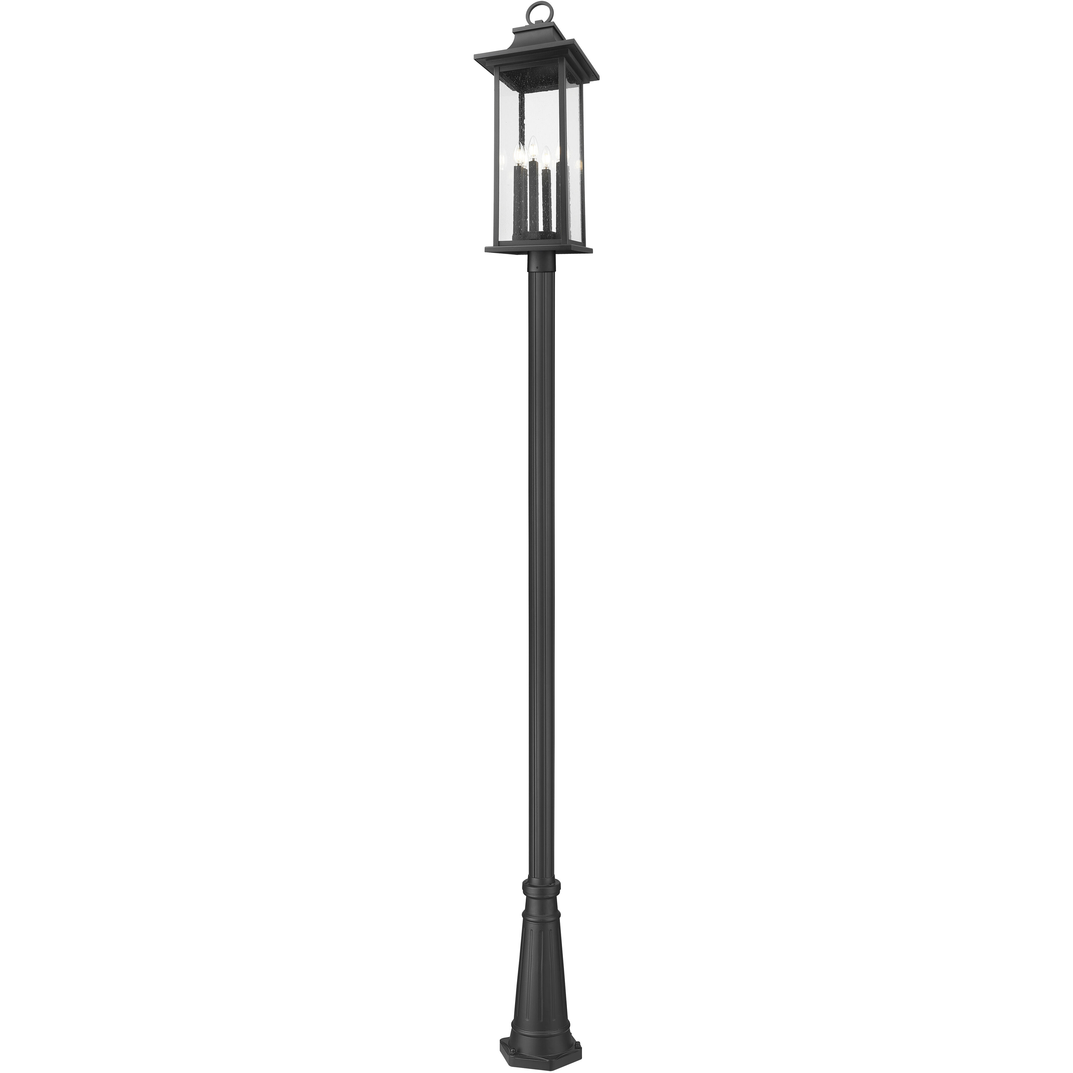 Tiberius 6 Light 128.75 inch Black Outdoor Post Mounted Fixture