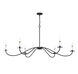 Scandinavian 6 Light 60 inch Matte Black Chandelier Ceiling Light