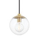 Meadow 1 Light 7 inch Aged Brass Pendant Ceiling Light