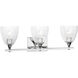 Drew & Jonathan Toffino 3 Light 26 inch Chrome Vanity Light Wall Light in Clear Crackle Glass