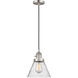 Franklin Restoration Cone 1 Light 8 inch Brushed Satin Nickel Mini Pendant Ceiling Light in Incandescent, Seedy