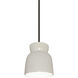Radiance Collection 1 Light 8 inch Gloss White with Matte Black Pendant Ceiling Light