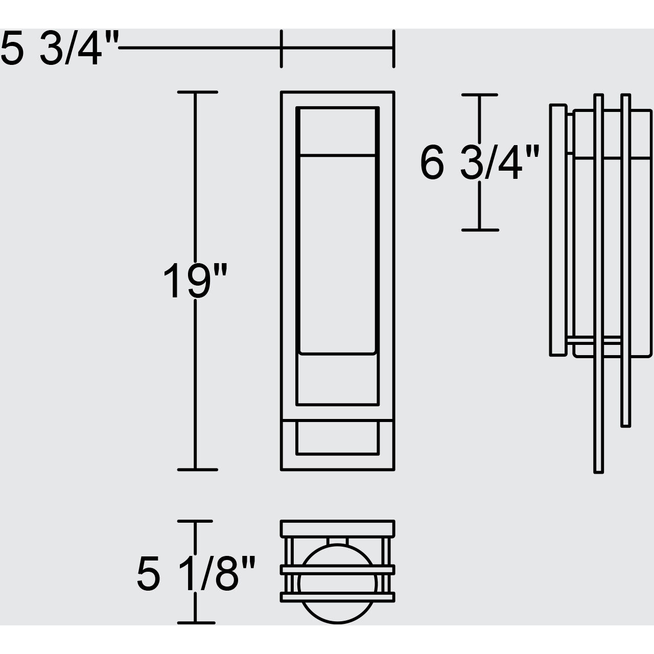 2 Step LED 19 inch Sand Black Outdoor Wall Sconce
