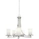 Essex 5 Light 25 inch Chrome Chandelier Ceiling Light in Half Opal Glass
