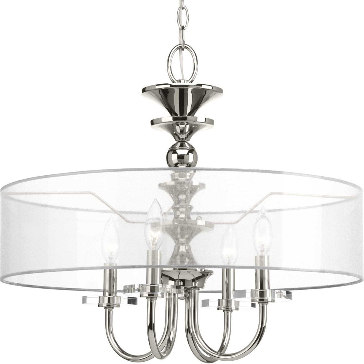 Marche 4 Light 22 inch Polished Nickel Pendant Ceiling Light, Design Series